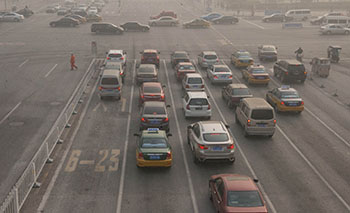 Air pollution in Beijing. 