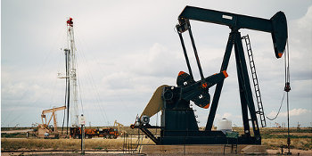 Oil pump jacks in Eddy County, NM, on the Permian Field.