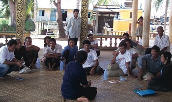 Building adaptation capacity with members of a fishing community in Cambodia.