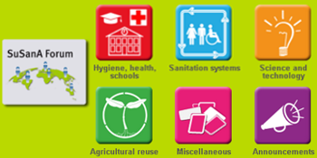 SuSanA Forum graphic showing the different focus areas