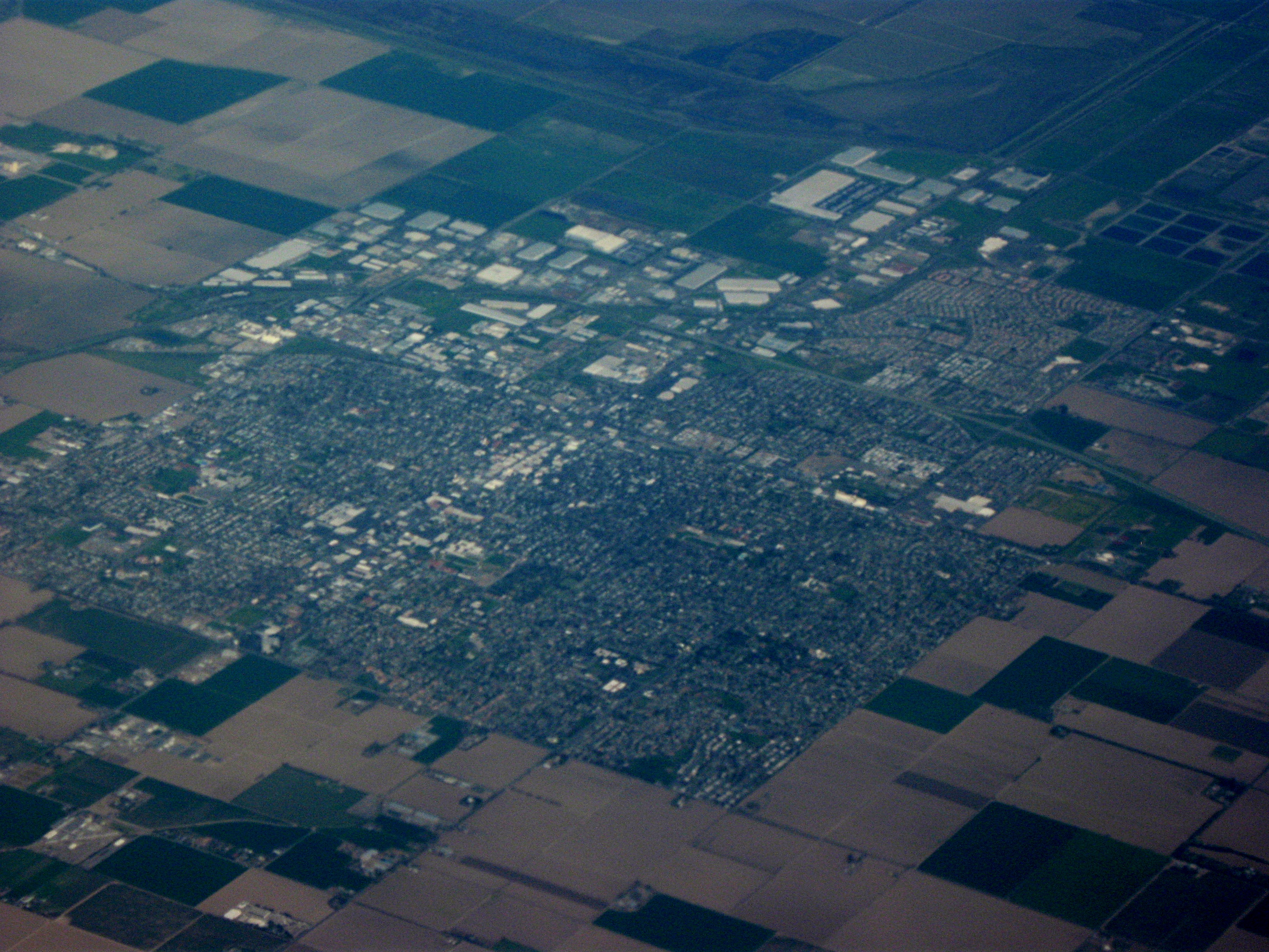 Aerial view of the city of Woodland, Calif.
