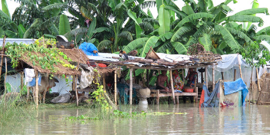 Flooded structures in Bangladesh