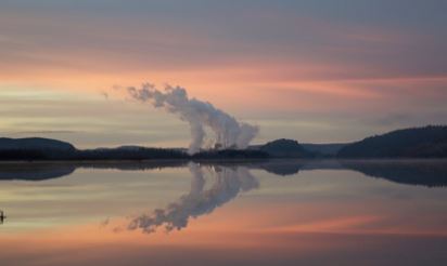 Smoke from chimneys