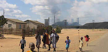 Air pollution near African village