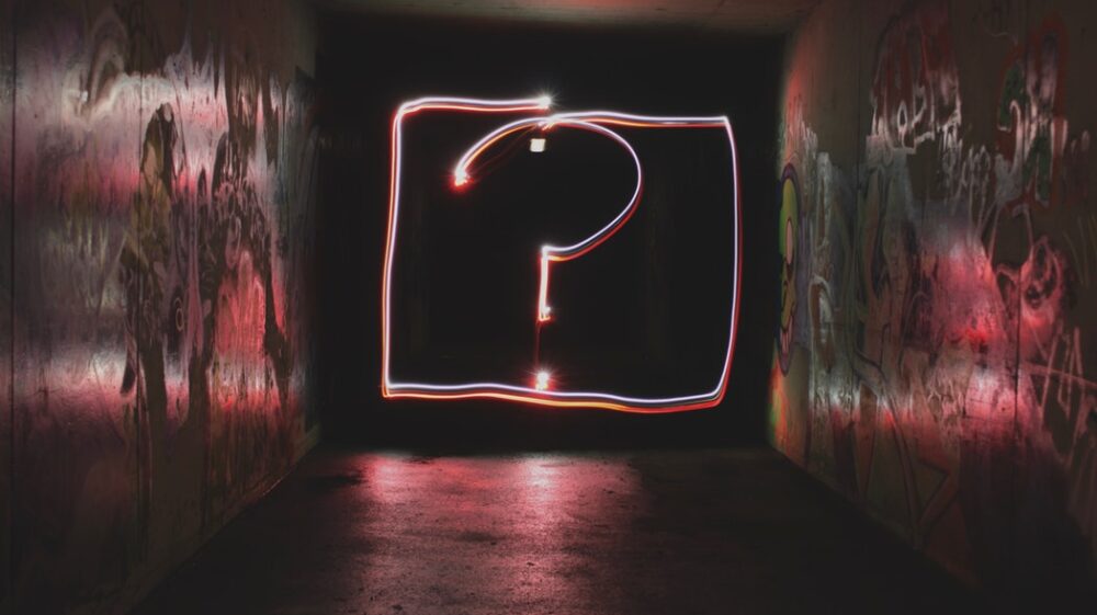 Neon question mark