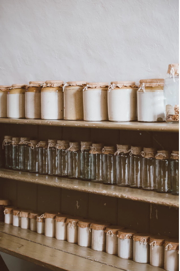 Shelves of jars