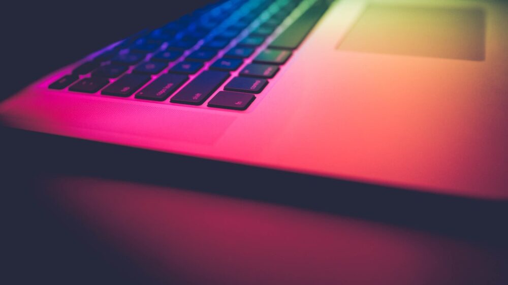 Rainbow lights on keyboard