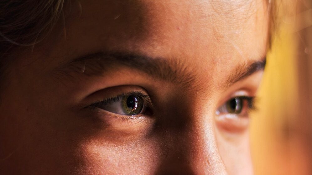 Close up of child face