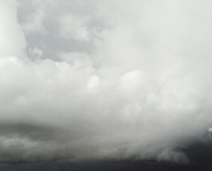 Big clouds over water