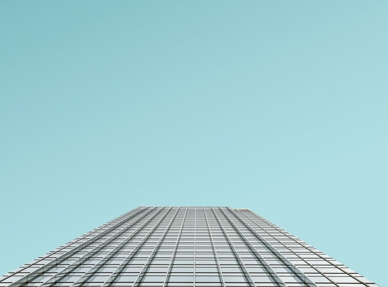 Office building and blue skies