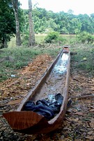wooden canoe
