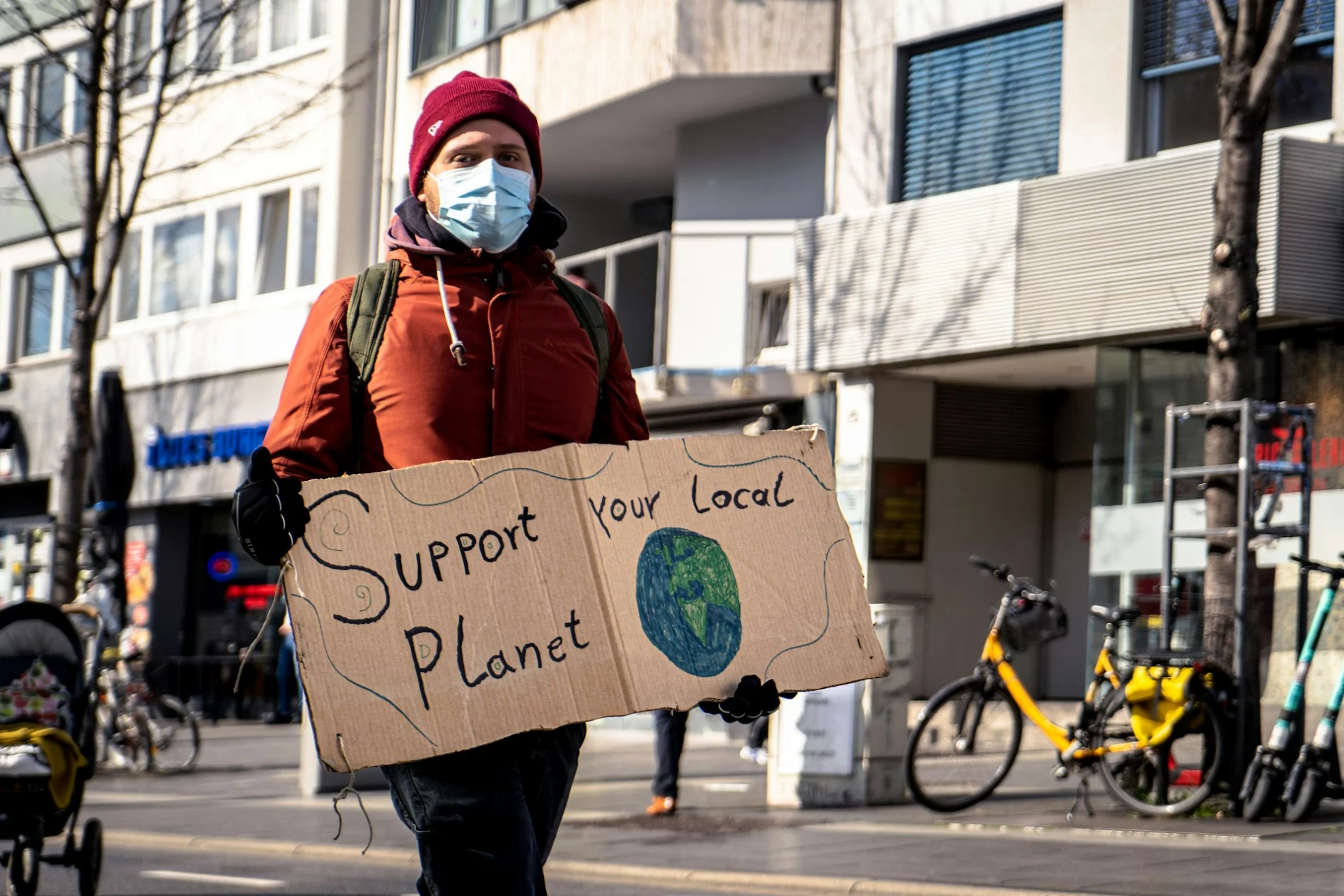 protester with sign