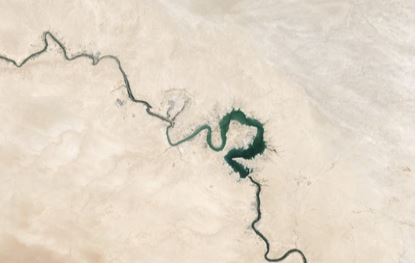 Snaking river Qadisiyah, Baghdad Iraq