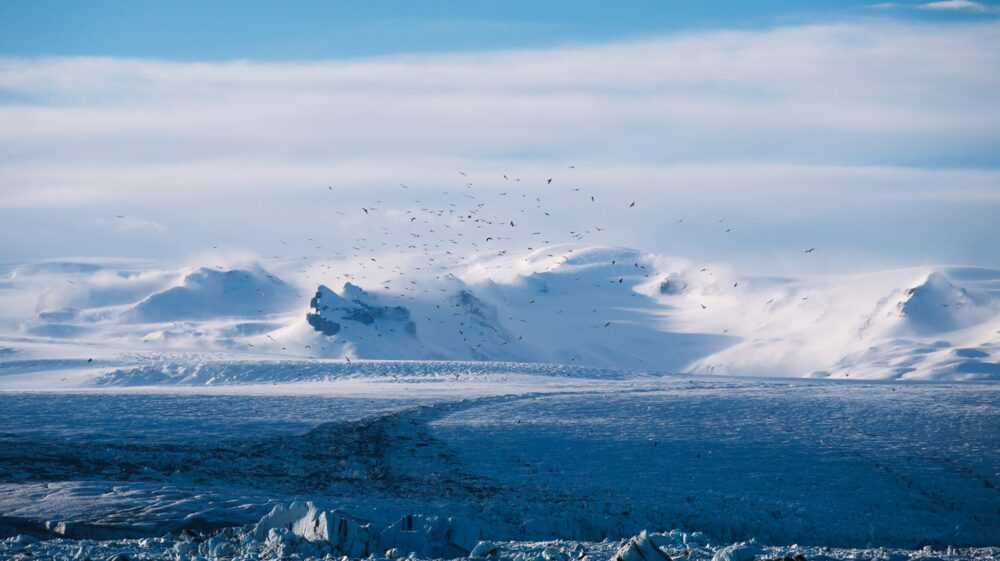Arctic landscape, ice, snow and water
