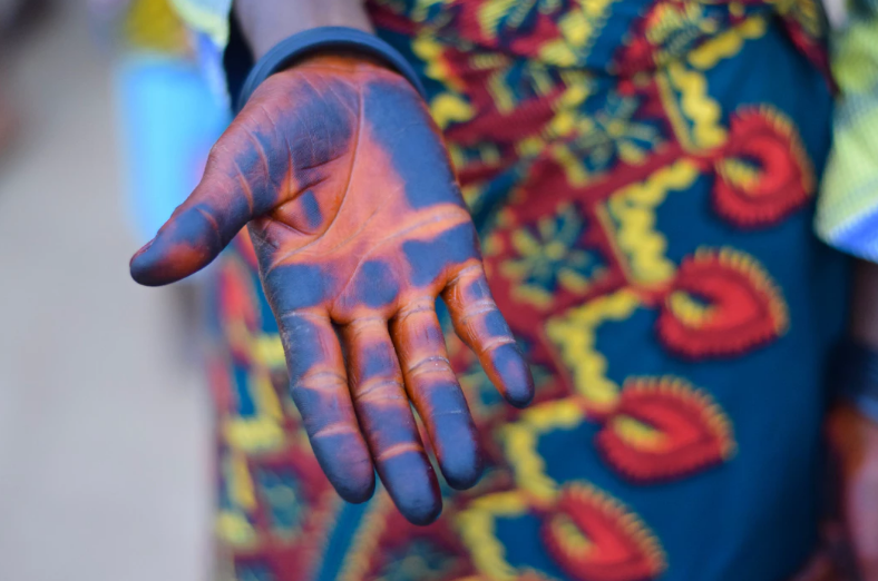 Colorful hand in Nigeria