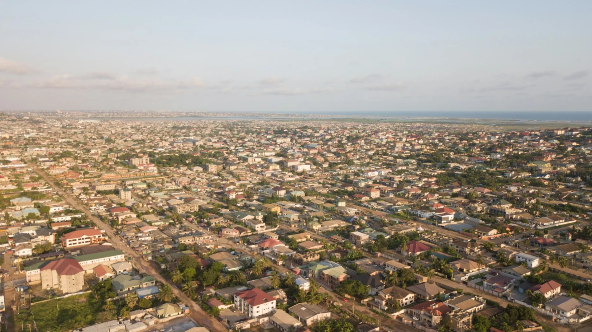aerial shot of town