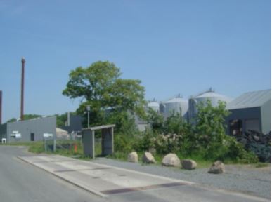 Biokraft A/S in Aakirkeby, Bornholm; view from the entrance