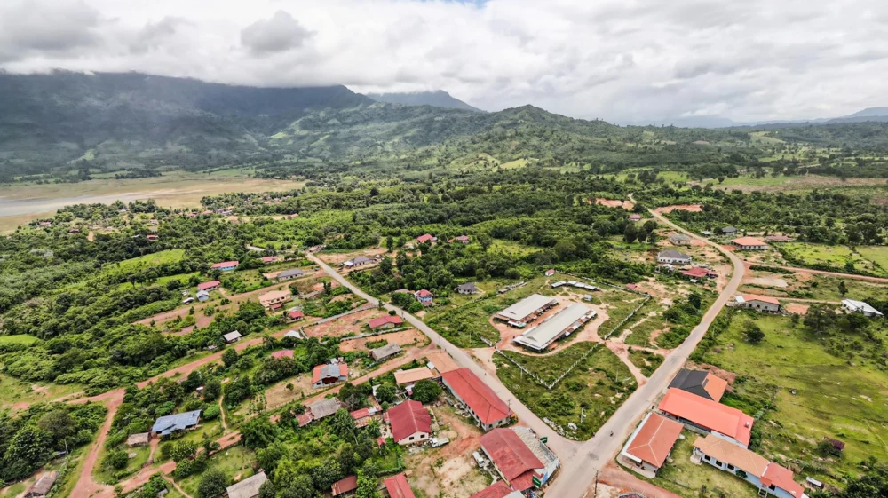 aerial view of town