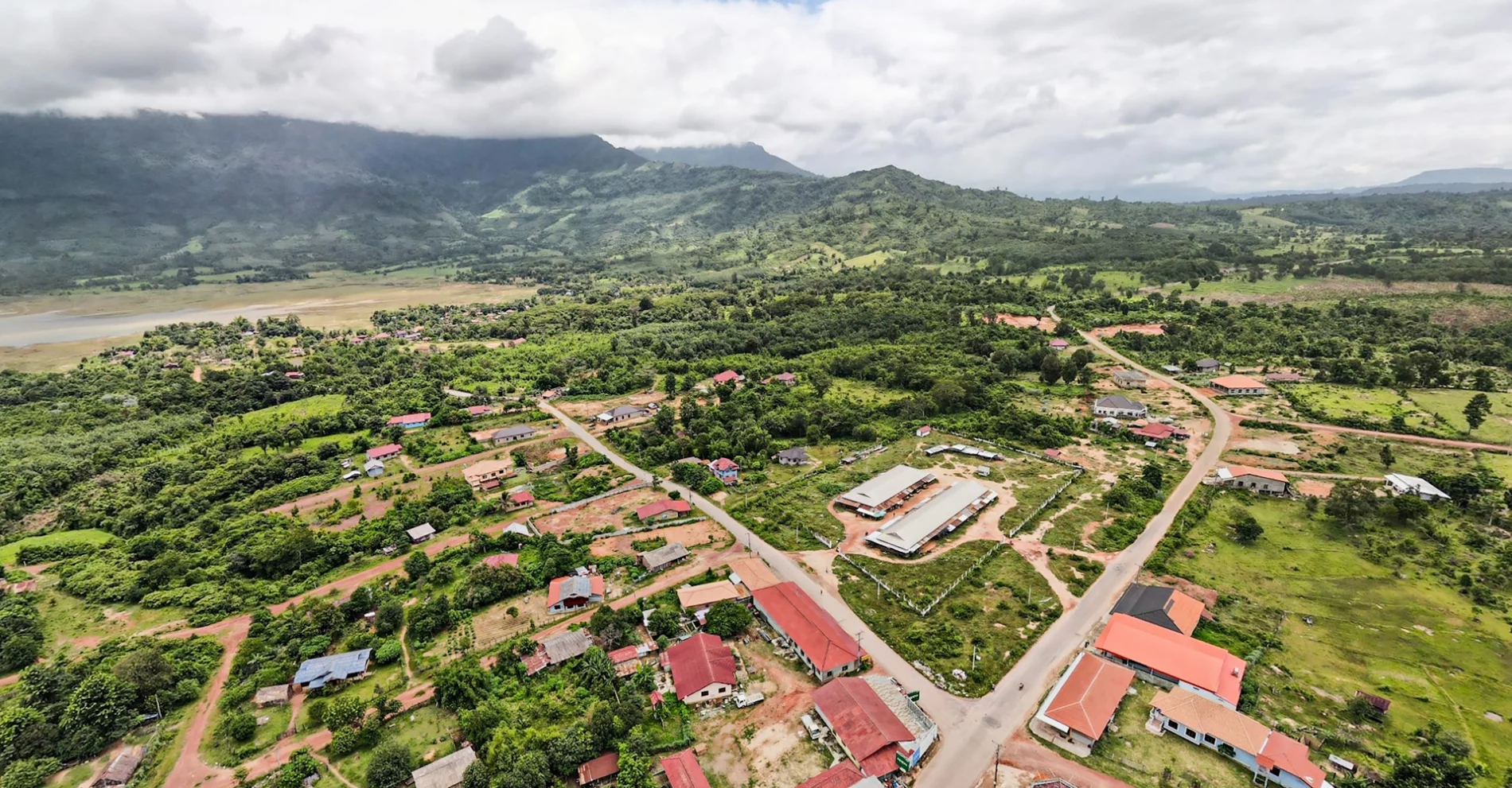 aerial view of town
