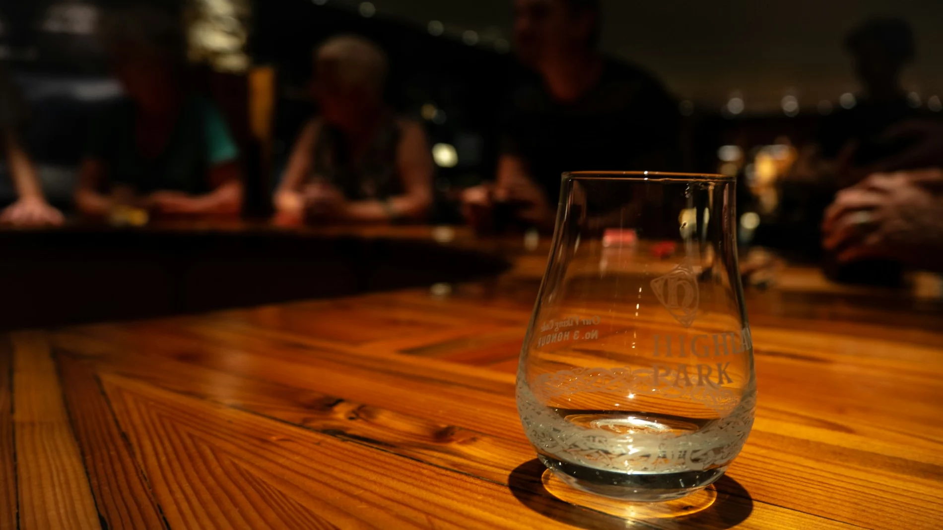 whiskey glass on table