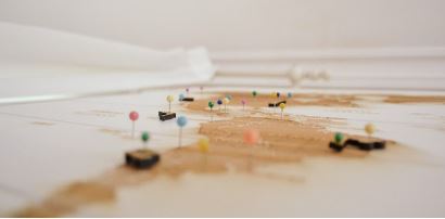 Map with needles