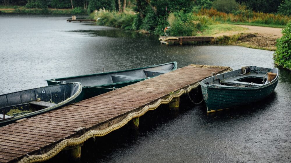 Boats in pond