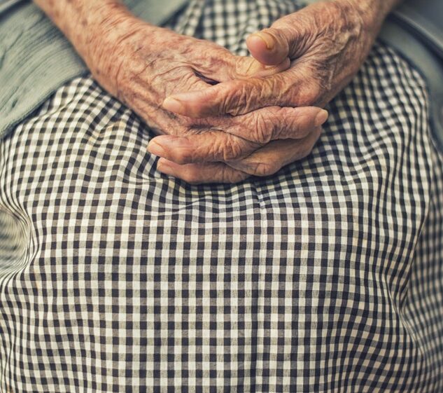 The hands of an old person