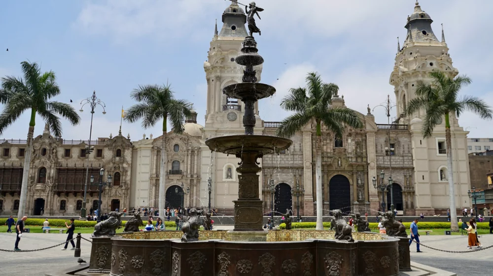 large building and fountain
