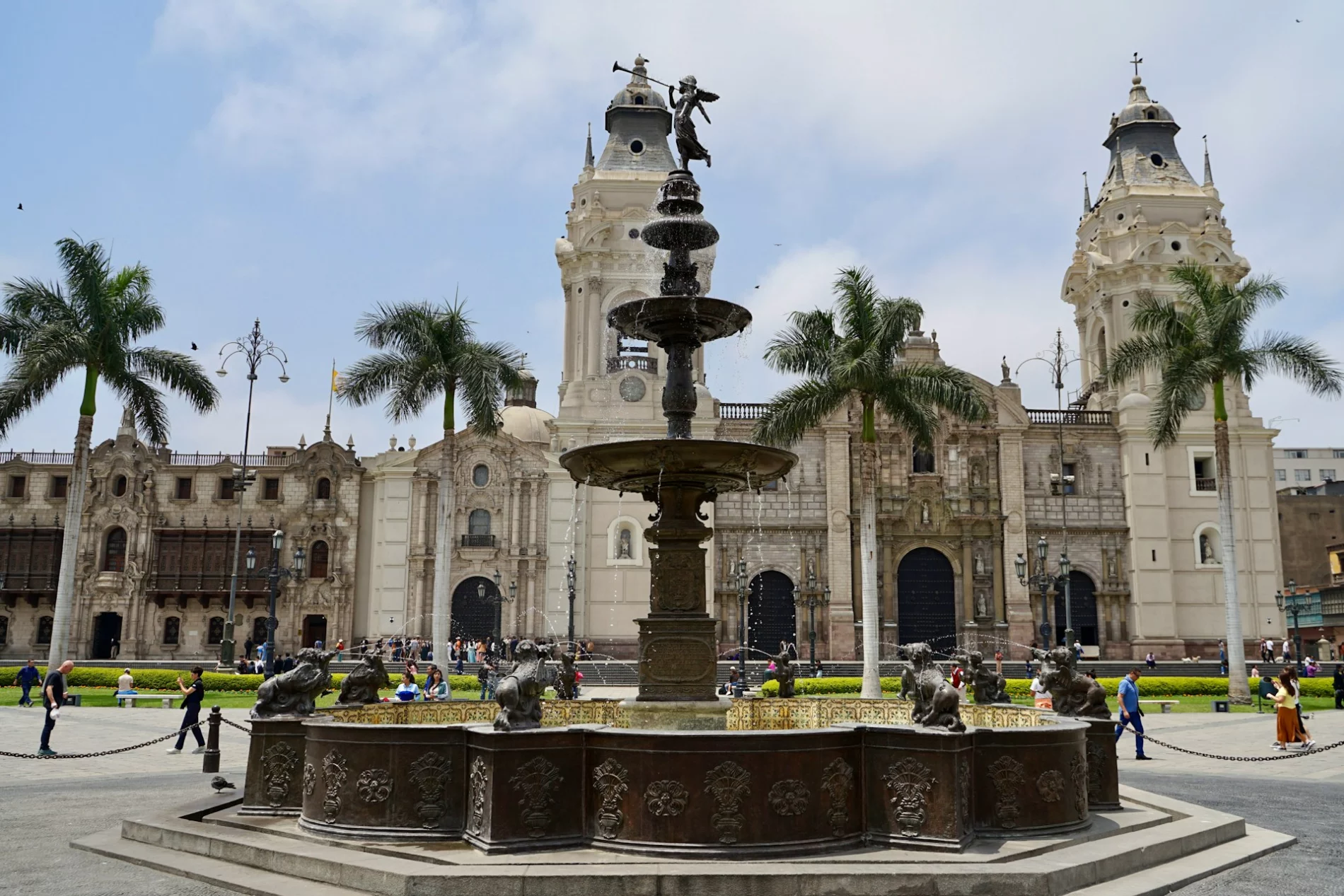 large building and fountain
