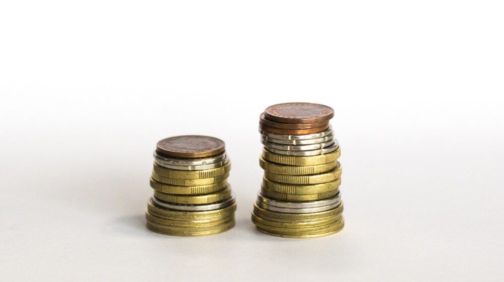 Piles of coins