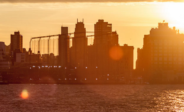 Sunset on a city skyline