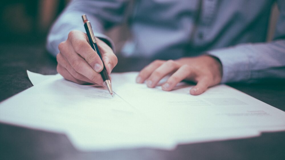 Signing paper