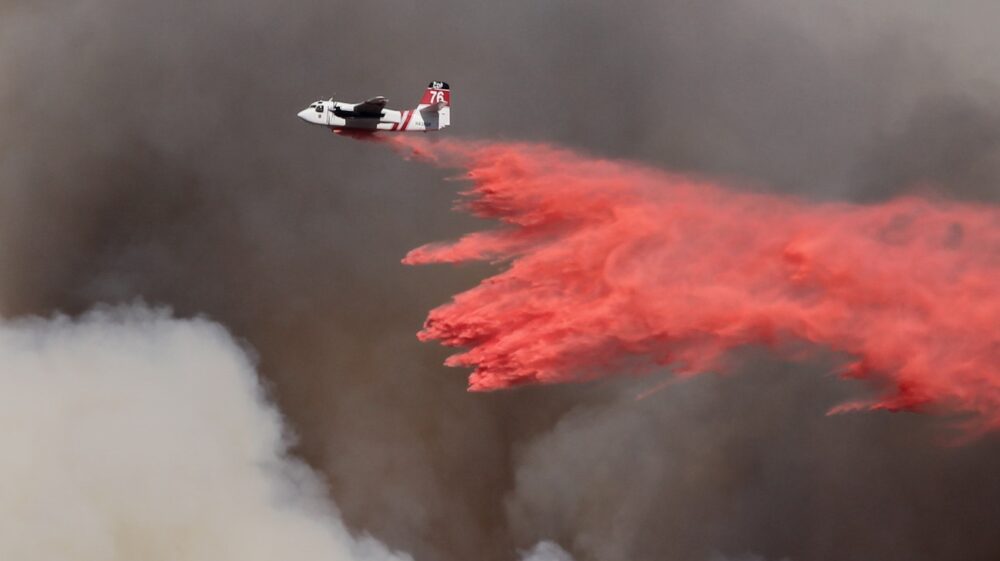 Trying to put out fire