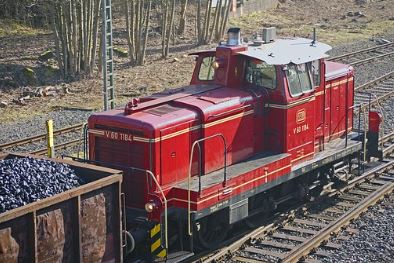 Train transporting coal