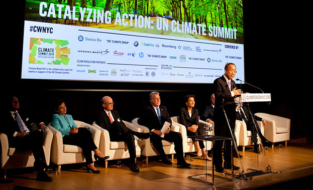 UN Secretary General Ban Ki-moon speaks on the first day of Climate Week NYC 2014