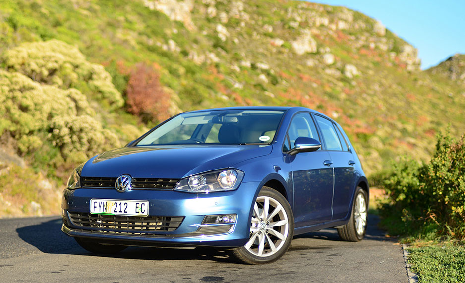 A blue Volkswagen car