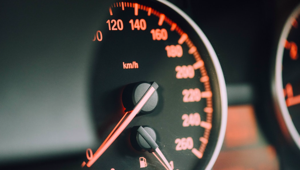 A car speedometer