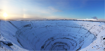 Abandoned open-pit diamond mine
