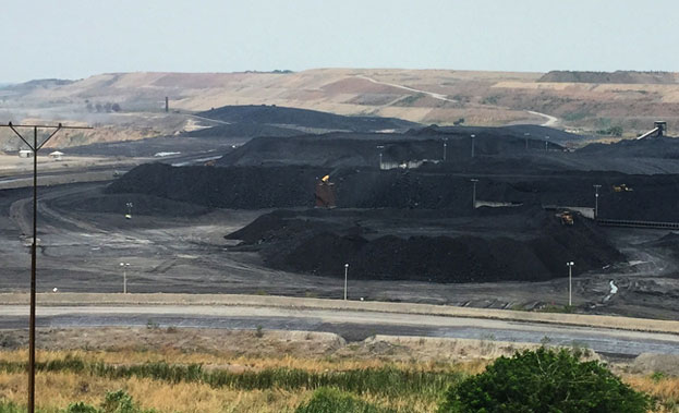 Aerial view of a coal mine