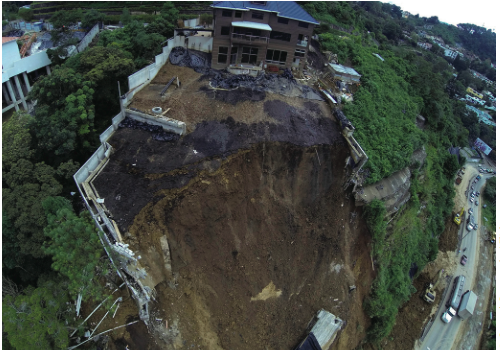 Landslide onto a highway in Guatemala City.