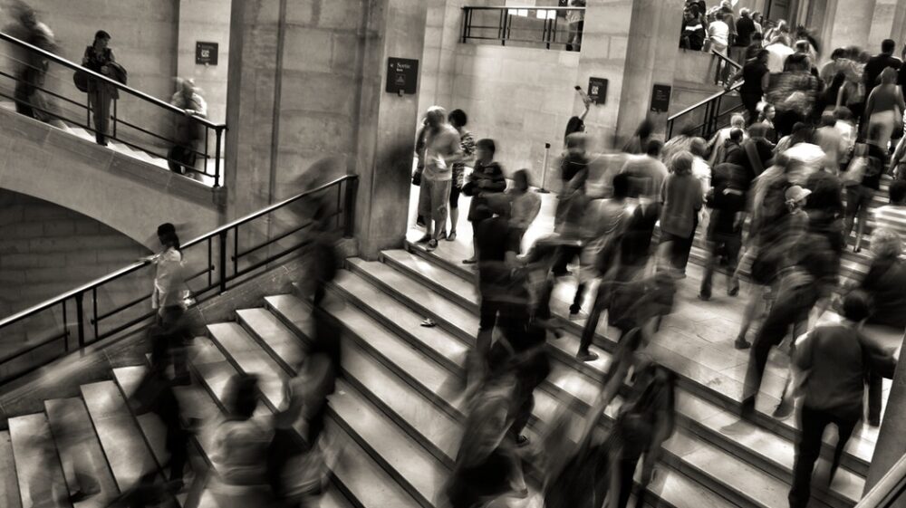 Busy stairs
