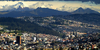 A southern view of Quito, Ecuador