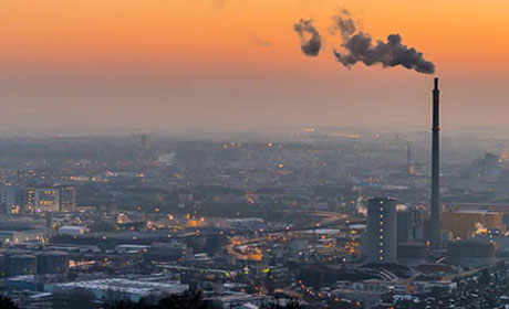 Pollution over a city