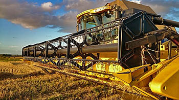 Big farming machine on field