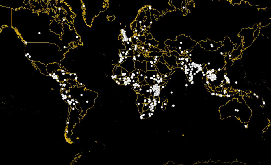 Global map of weADAPT case studies in 2017