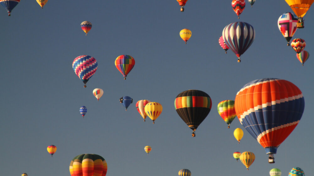 hot air balloons in flight