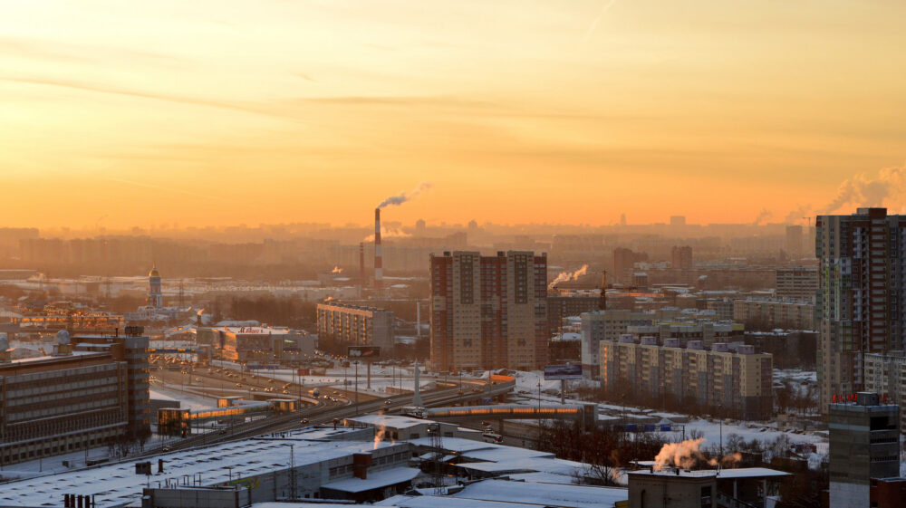 Russian city morning