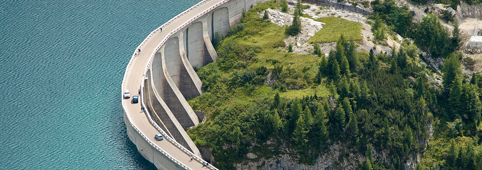 A road atop a dam