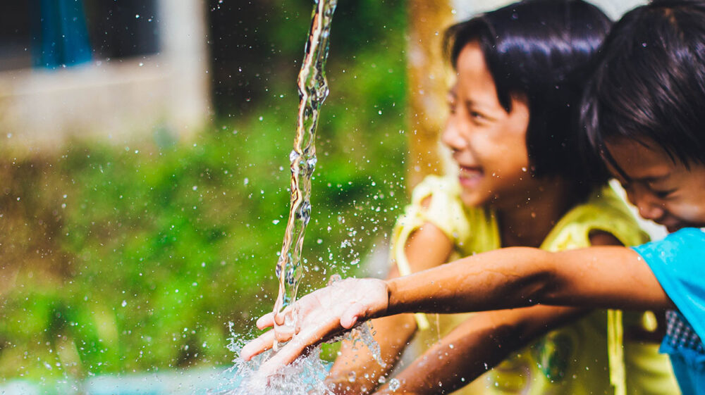 Children enjoying fresh water
