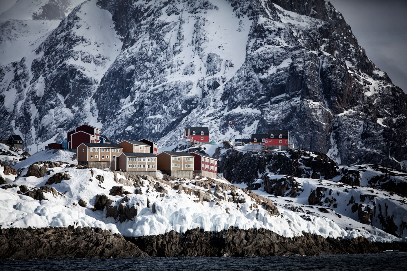 Village on the Greenland shore
